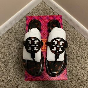 Tory Burch Tortoise Shell Miller Sandals NIB